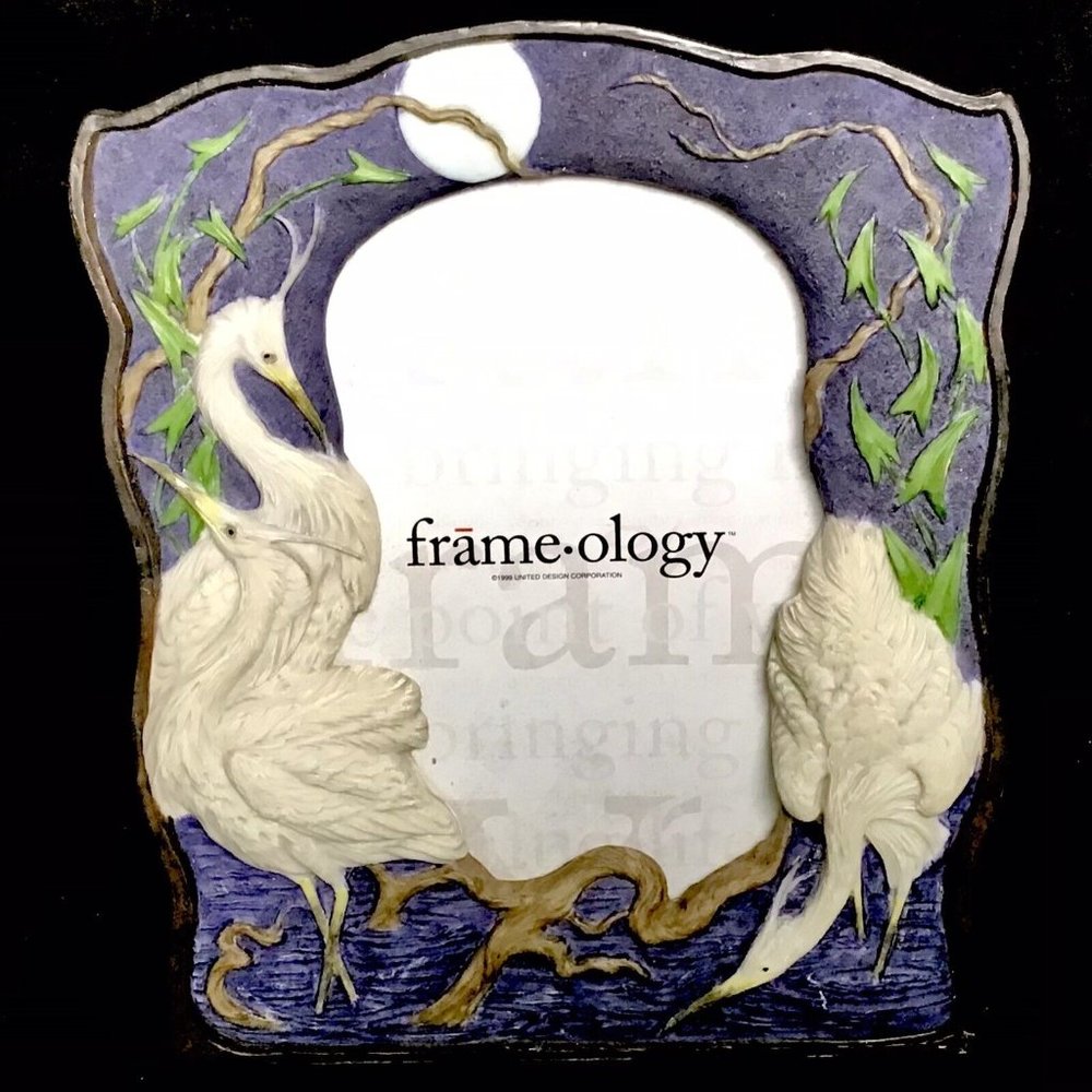 Frameology Cranes Dancing In The Moonlight Picture Frame 5x7” Glass & Resin 3D